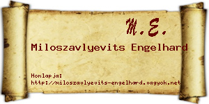 Miloszavlyevits Engelhard névjegykártya